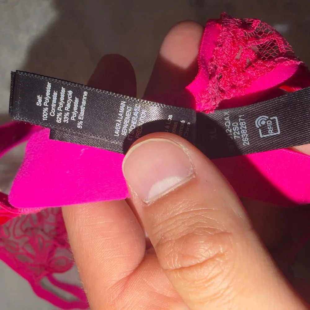 For Love & Lemons Neon Pink Embroidered Strappy Underwire Bra XL SKBR1542-FA21‎